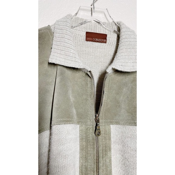 Marks & Spencer Collezione Cardigan Wool Suede Leather Cardigan Jacket XL - Picture 3 of 7